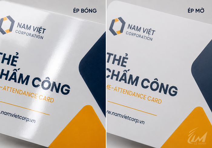 so sánh thẻ từ ép bóng và ép mờ