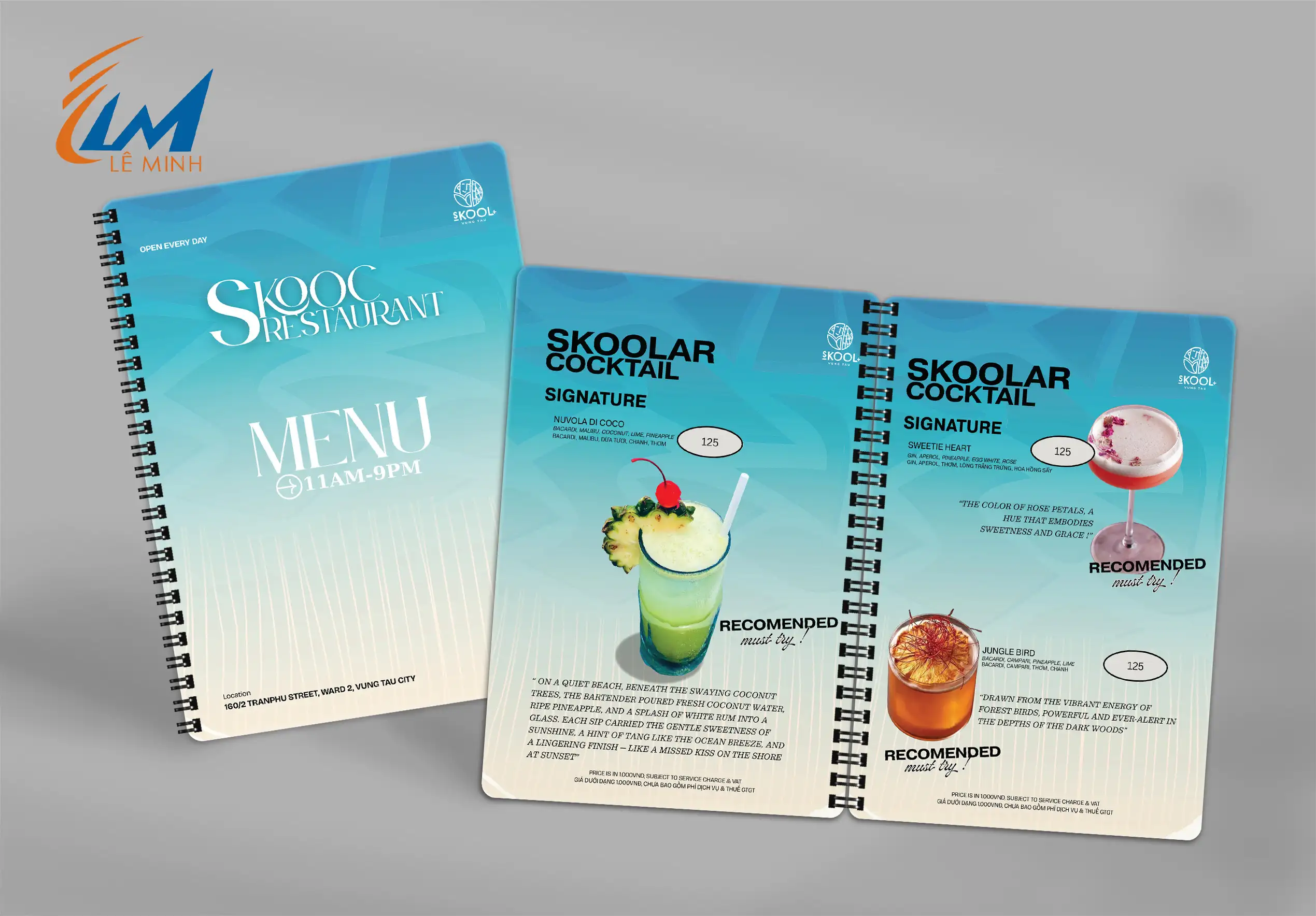 Menu nhựa đóng cuốn lò xo A4