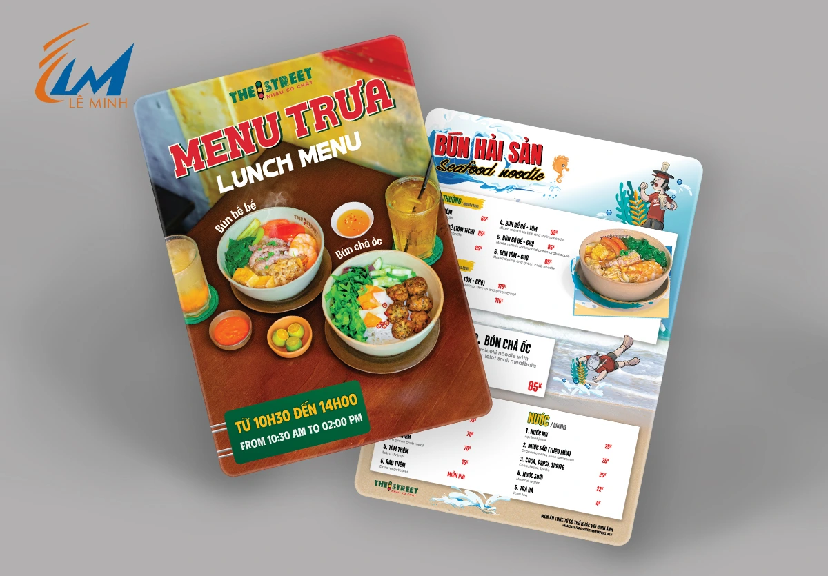 Menu nhựa in 2 mặt A4